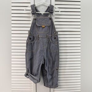 Baby Boden size 18-24M Navy and White Striped overalls